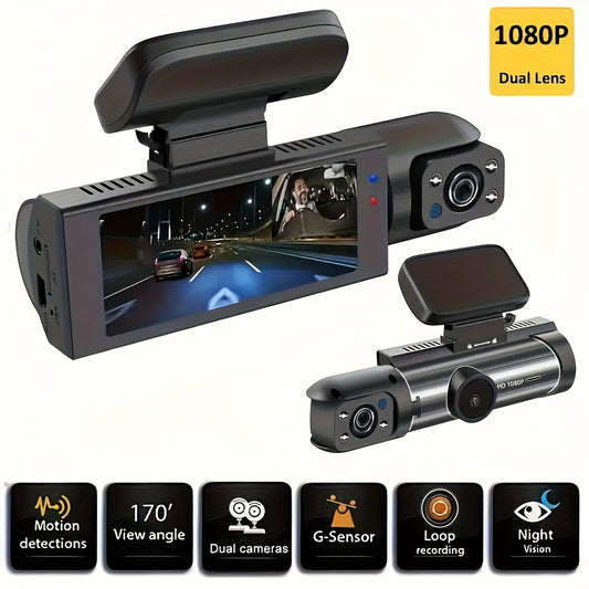Câmara de Painel para Carro Dupla Lente 1080P