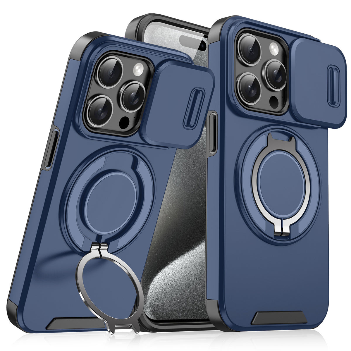 Capa Magnética com Suporte Deslizante / iPhone 17 / 17 Pro / 17 Pro Max