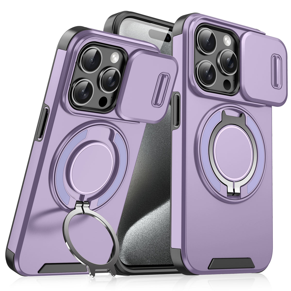 Capa Magnética com Suporte Deslizante / iPhone 17 / 17 Pro / 17 Pro Max