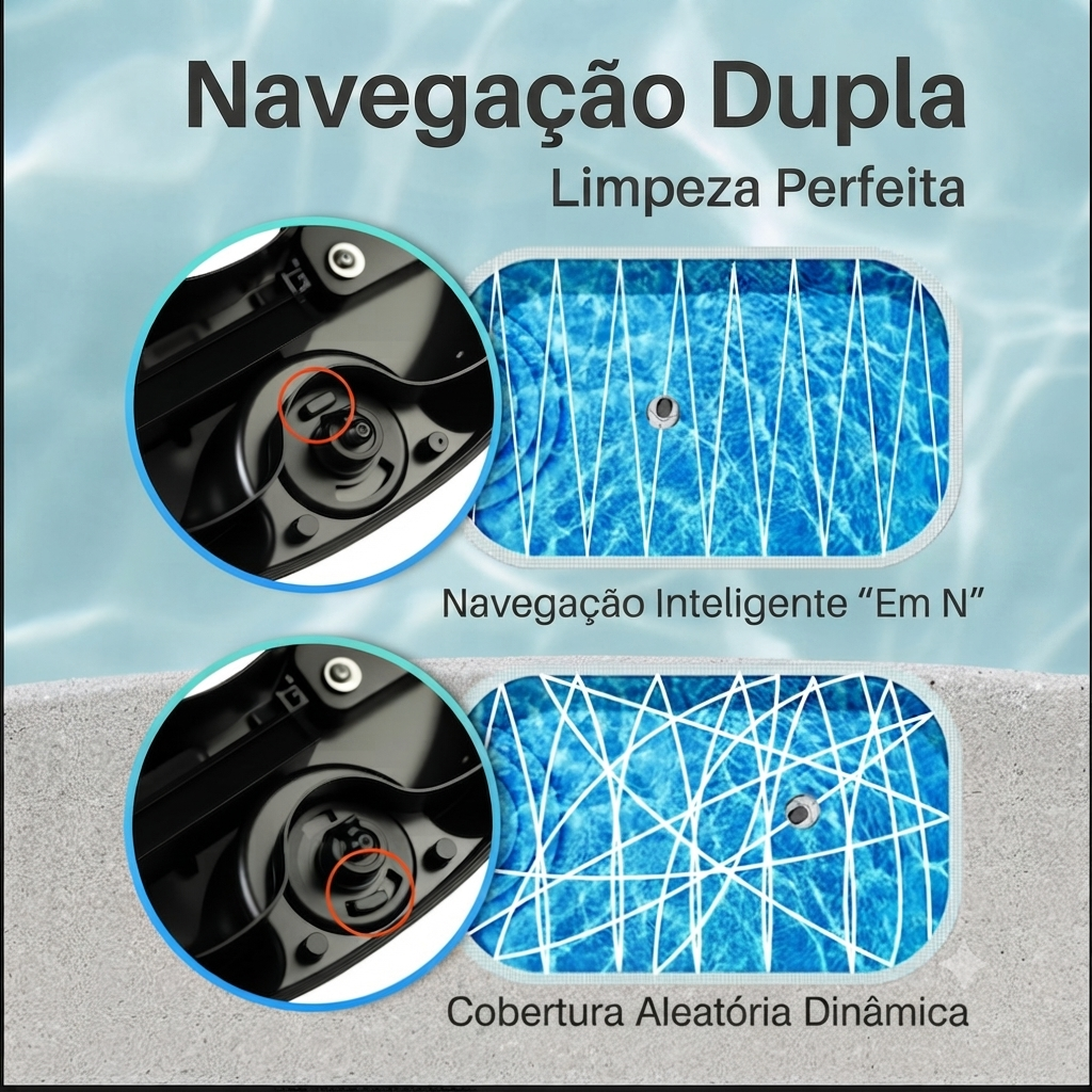 Robô limpa-piscinas com bateria 240v