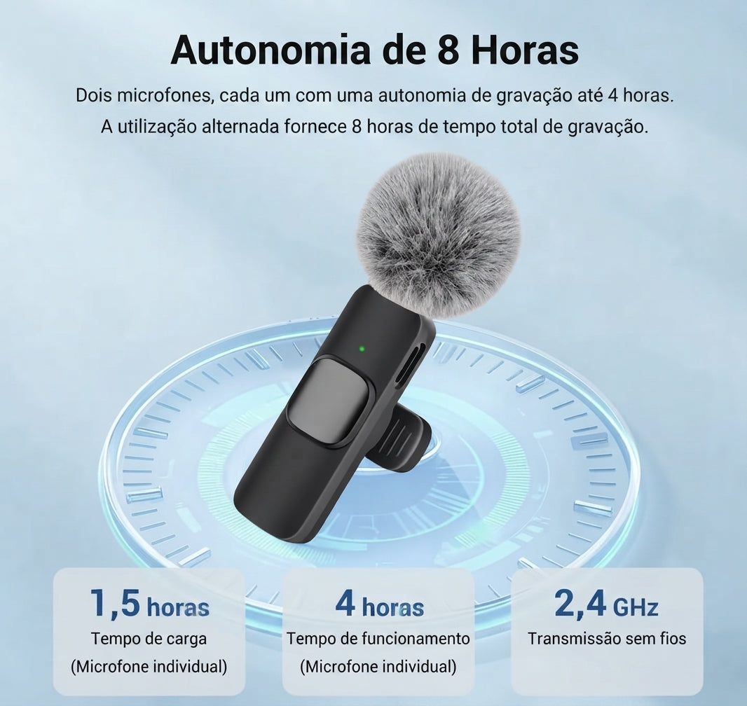 Microfone Sem Fios para Smartphone (Type-C) - Pro