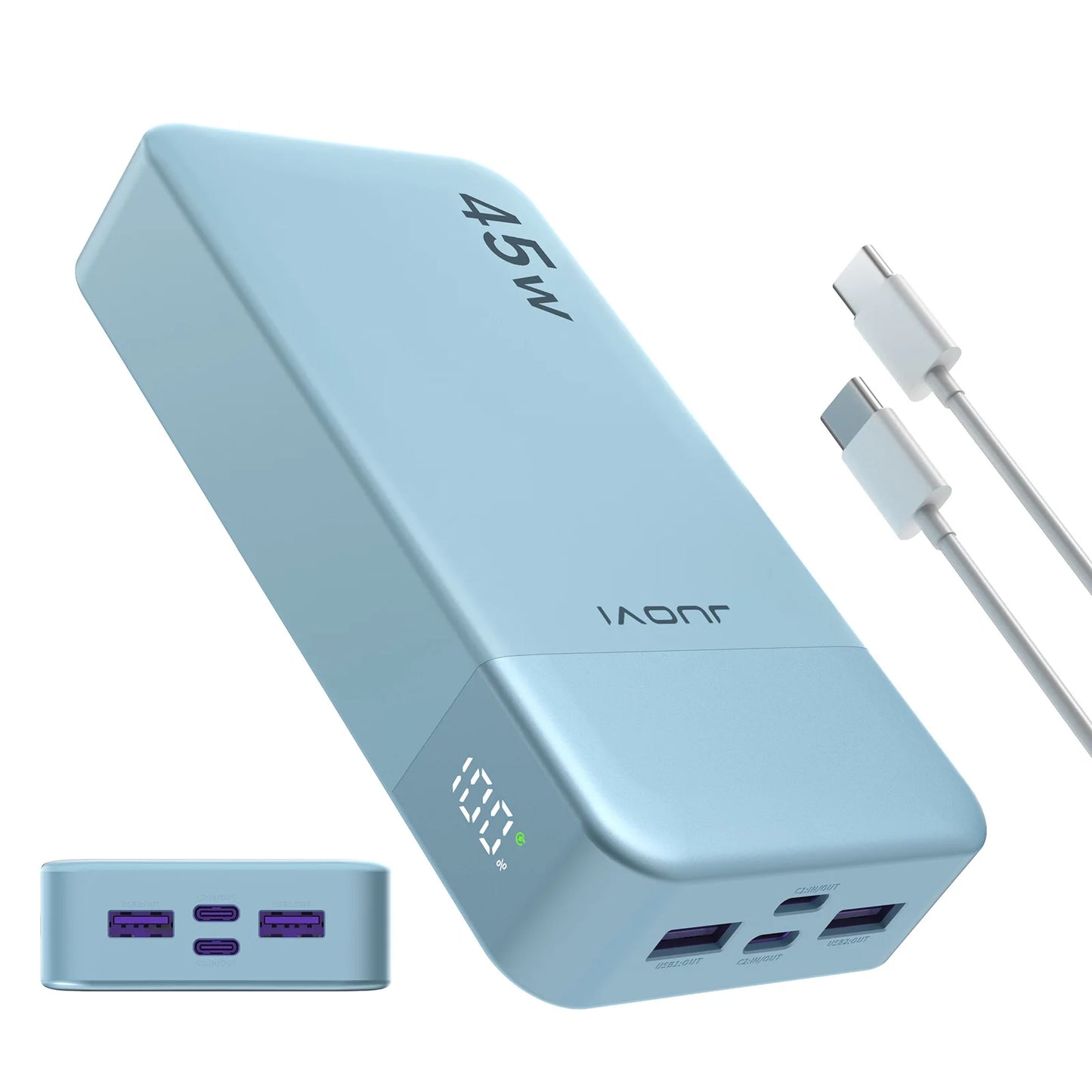 Powerbank JUOVI 20000mAh 45W — Carregamento Ultra-Rápido com Display LED