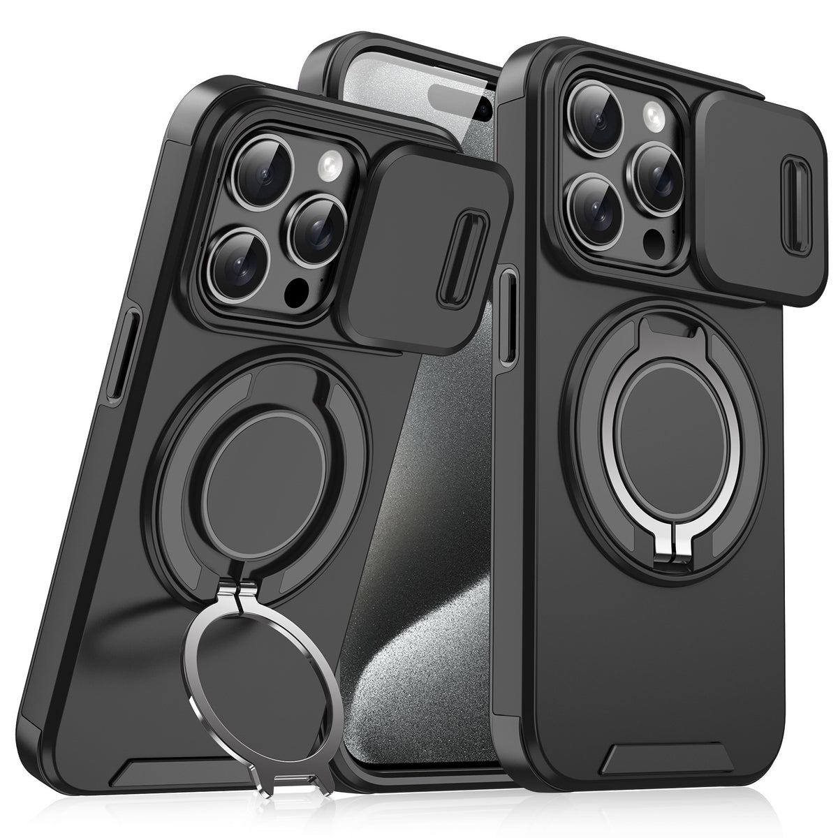 Capa Magnética com Suporte Deslizante / iPhone 17 / 17 Pro / 17 Pro Max